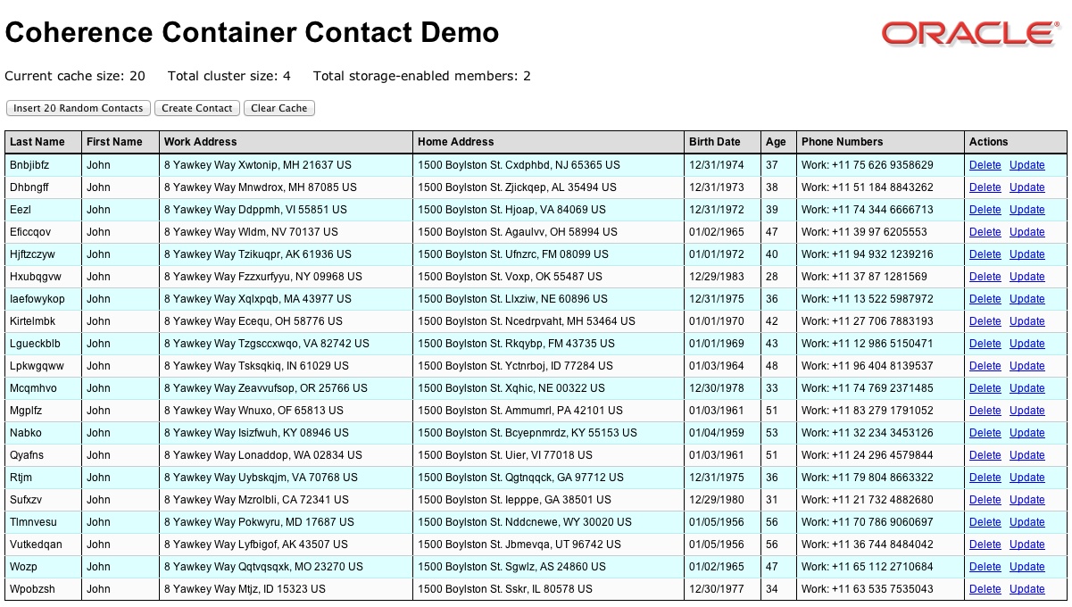 Sample application deployed in multi-server example
